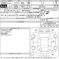 Fiat 500 лот № 10042 оценка R  с аукциона в Японии 11