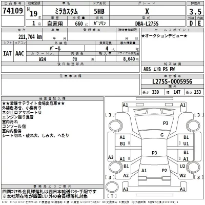 Daihatsu MIRA  с аукциона в Японии