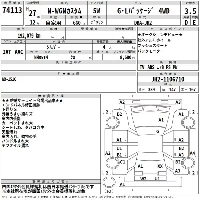Honda N WGN  с аукциона в Японии