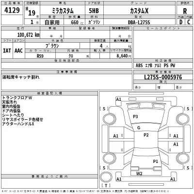 Daihatsu MIRA  с аукциона в Японии