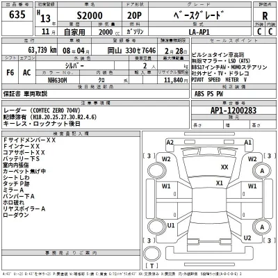 Honda S2000  с аукциона в Японии