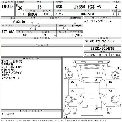 Lexus IS  с аукциона в Японии