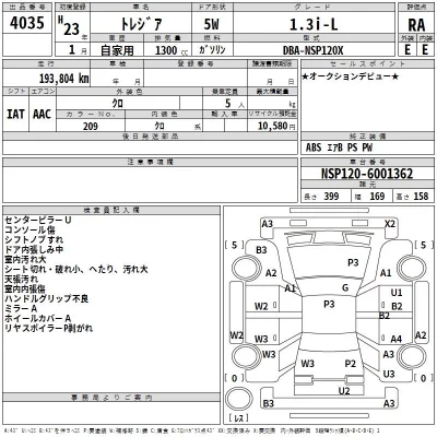 Subaru TREZIA  с аукциона в Японии