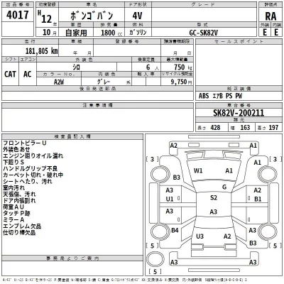Mazda BONGO VAN  с аукциона в Японии
