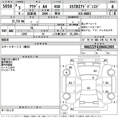 Audi A4  с аукциона в Японии