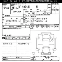 Mitsubishi DELICA D5 лот № 3004 оценка X  с аукциона в Японии 11