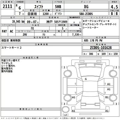 Suzuki SWIFT  с аукциона в Японии