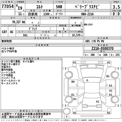 Mitsubishi COLT  с аукциона в Японии