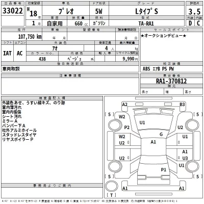 Subaru PLEO  с аукциона в Японии