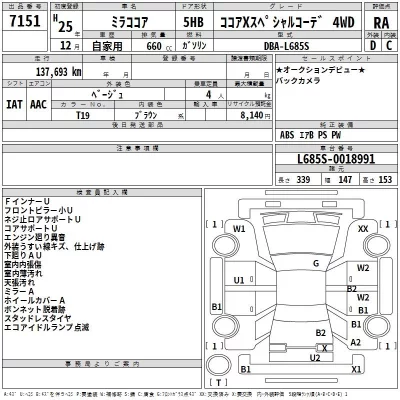 Daihatsu MIRA  с аукциона в Японии
