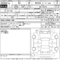 Lexus RX лот № 36089 оценка 5  с аукциона в Японии 11