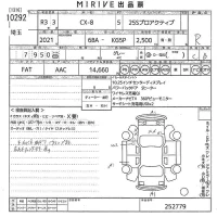 Mazda CX-8 лот № 10292 оценка R  с аукциона в Японии 11