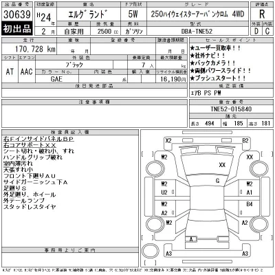 Nissan ELGRAND  с аукциона в Японии