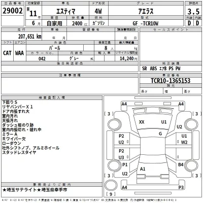Toyota ESTIMA  с аукциона в Японии