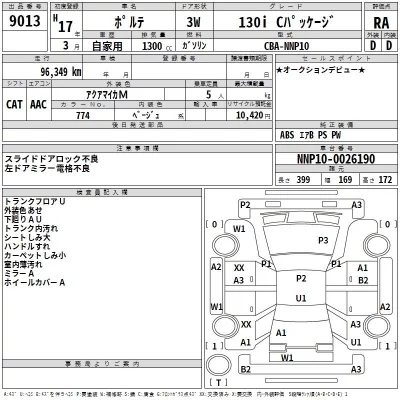 Toyota PORTE  с аукциона в Японии