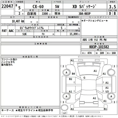 Mazda CX-60  с аукциона в Японии