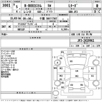 Honda N BOX лот № 3001 оценка R  с аукциона в Японии 2