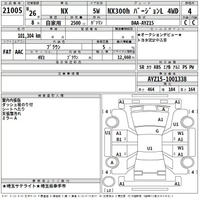 Lexus NX  с аукциона в Японии