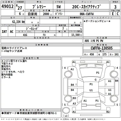 Mazda PREMACY  с аукциона в Японии