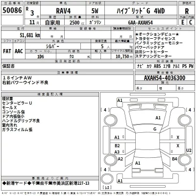 Toyota RAV4  с аукциона в Японии