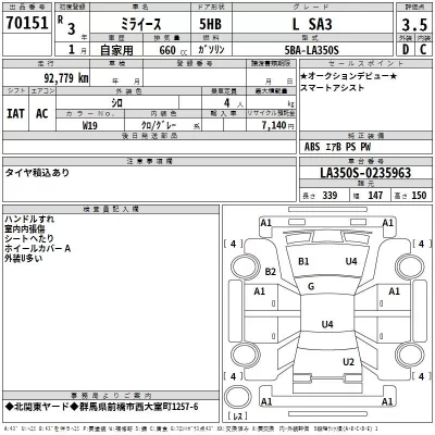 Daihatsu MIRA E S  с аукциона в Японии