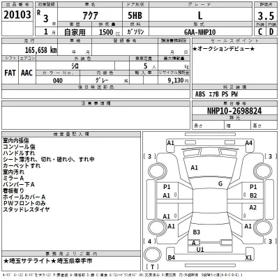 Toyota AQUA  с аукциона в Японии