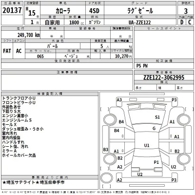 Toyota COROLLA  с аукциона в Японии