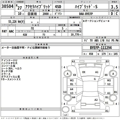 Mazda AXELA  с аукциона в Японии
