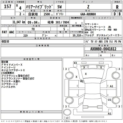 Toyota HARRIER  с аукциона в Японии
