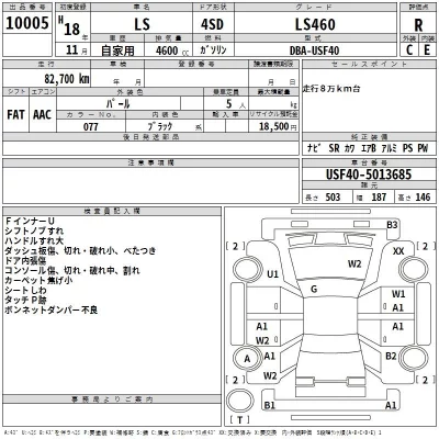 Lexus LS  с аукциона в Японии