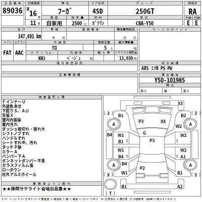 Nissan FUGA  с аукциона в Японии