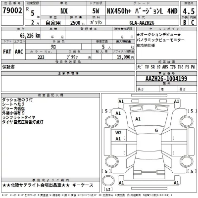Lexus NX  с аукциона в Японии