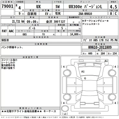 Lexus UX  с аукциона в Японии