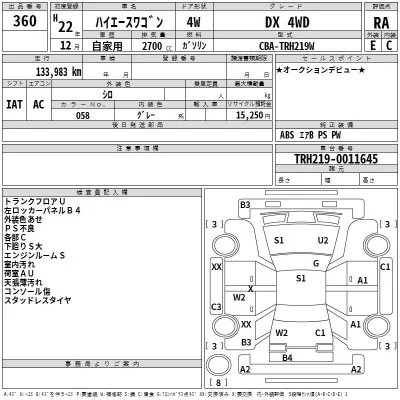 Toyota HIACE  с аукциона в Японии