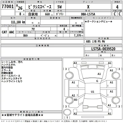Toyota PIXIS SPACE  с аукциона в Японии