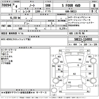 Nissan NOTE  с аукциона в Японии
