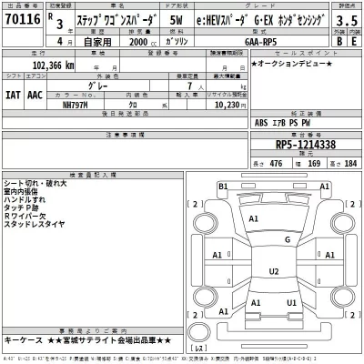 Honda STEP WAGON  с аукциона в Японии
