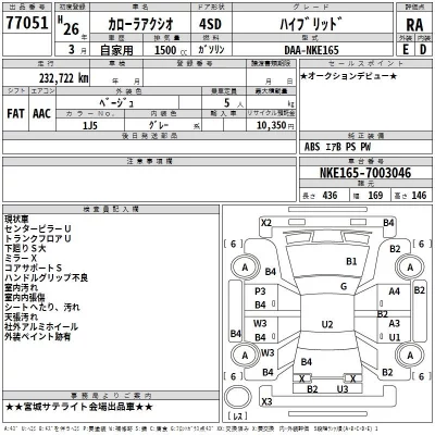 Toyota COROLLA AXIO  с аукциона в Японии