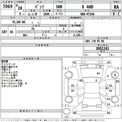 Toyota PASSO  с аукциона в Японии