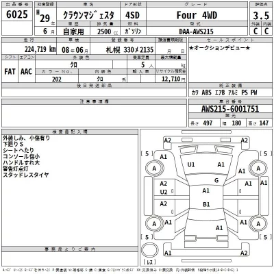 Toyota CROWN  с аукциона в Японии