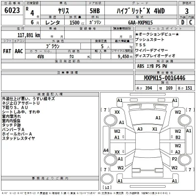 Toyota YARIS  с аукциона в Японии
