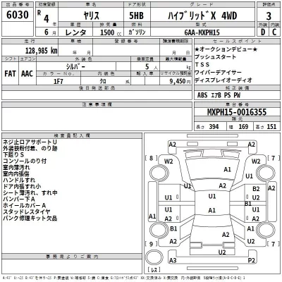 Toyota YARIS  с аукциона в Японии