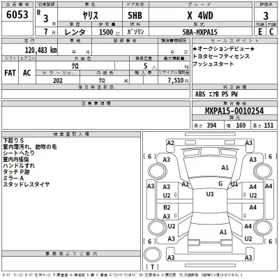 Toyota YARIS  с аукциона в Японии