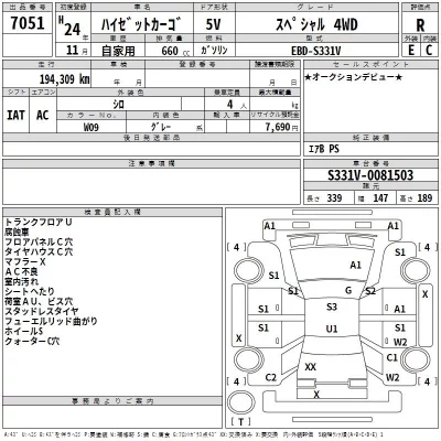 Daihatsu HIJET VAN  с аукциона в Японии