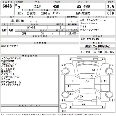 Toyota CAMRY  с аукциона в Японии
