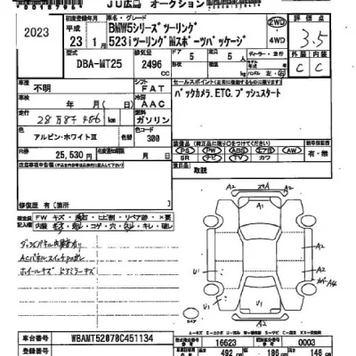 BMW 5-Series  с аукциона в Японии
