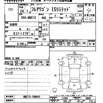 Mazda FLAIR WAGON  с аукциона в Японии