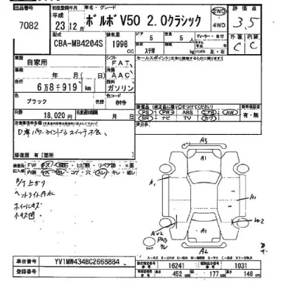 Volvo V50  с аукциона в Японии