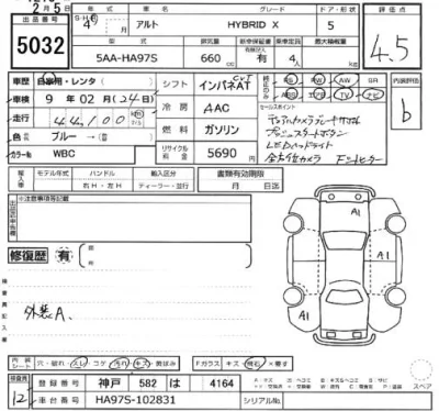 Suzuki ALTO  с аукциона в Японии