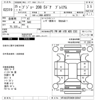 Peugeot 208 лот № 2319 оценка 3.5  с аукциона в Японии 6